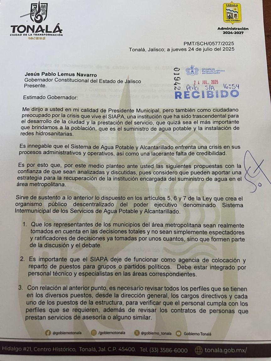 Sergio Chávez insta al Gobernador a rescatar el&nbsp;SIAPA