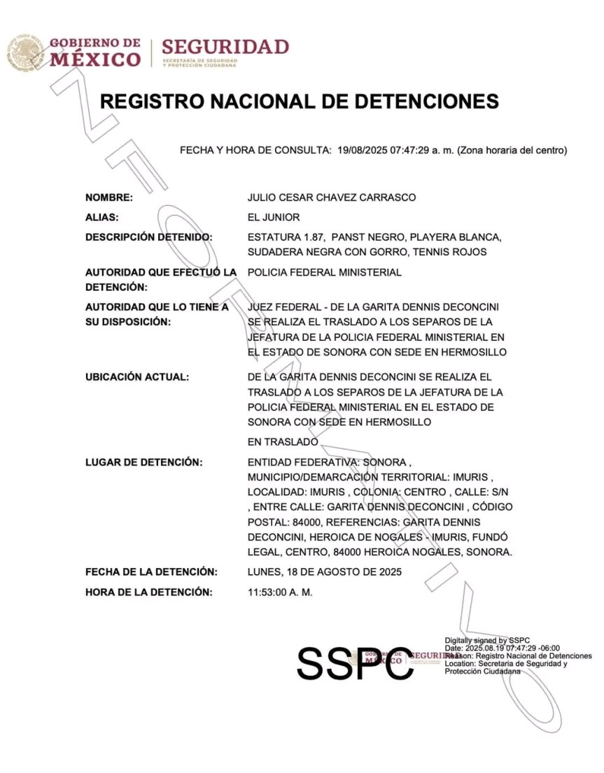 Julio César Chávez Jr. es recluido en penal de máxima&nbsp;seguridad.