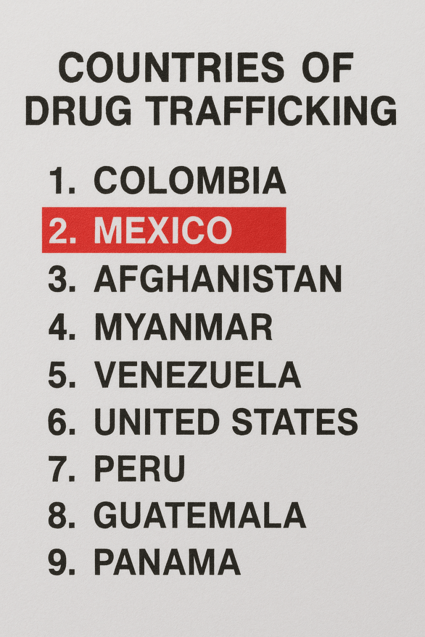 México en lista de países de producción de drogas de&nbsp;EU.