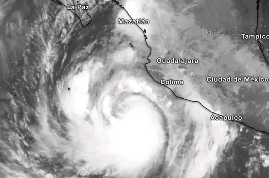 Huracán “Priscilla” gana fuerza frente a costas de&nbsp;Jalisco.