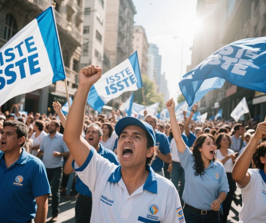 Protestan en el ISSSTE por falta de&nbsp;pagos.