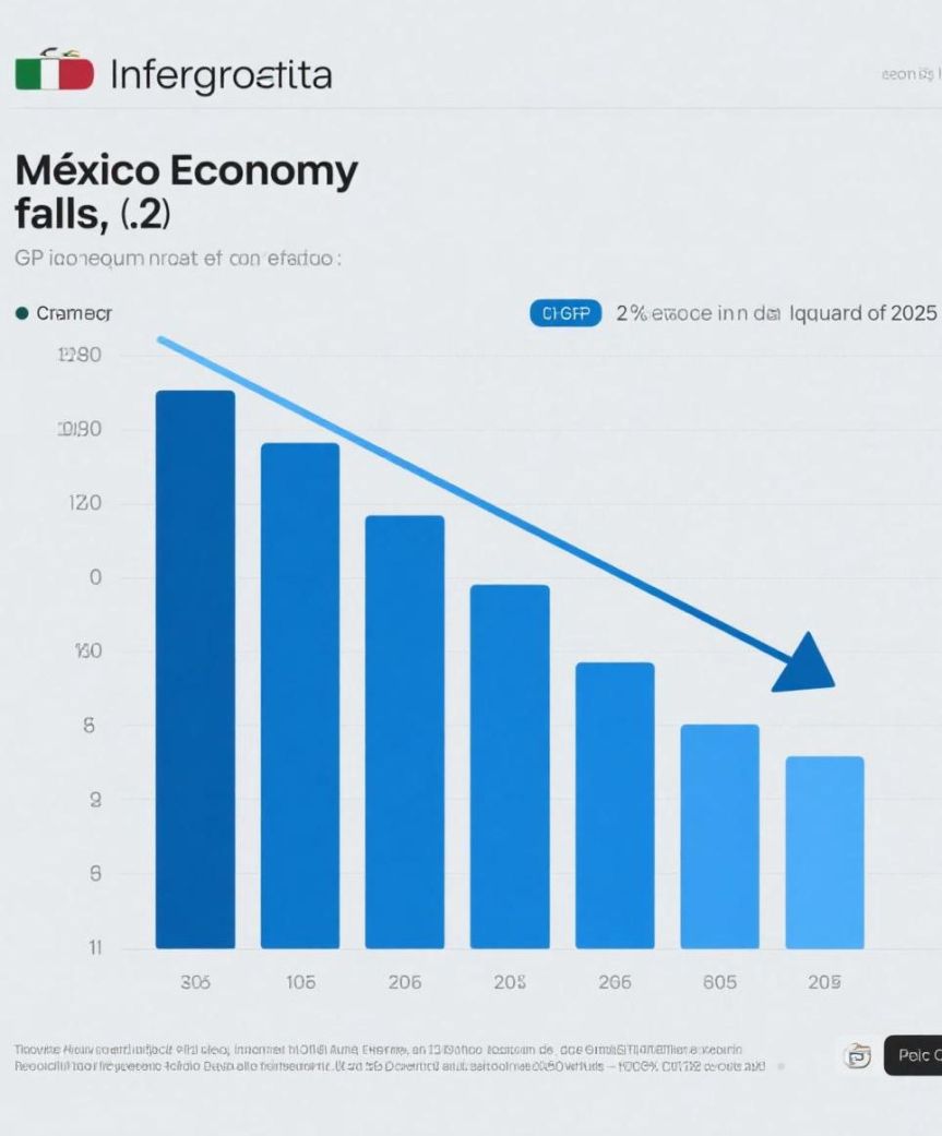 La economía mexicana cae 0.2% anual, en el tercer&nbsp;trimestre.