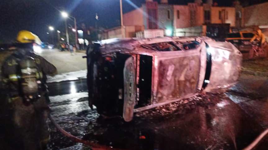 Atropellamiento, volcadura e incendio en&nbsp;Tlajomulco.