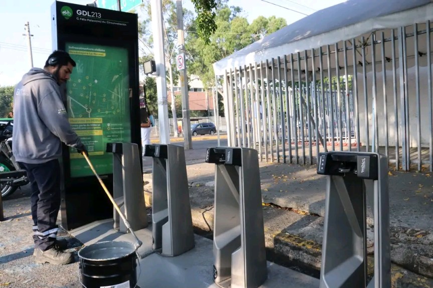 Una estación de Mi Bici en Tlaquepaque, se inhabilita 4 dias por obras&nbsp;urbanas.